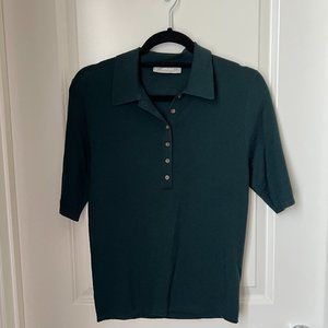 NWOT✨ Everlane Italian Merino Rib Polo | Color: Dark Green | Size: Large